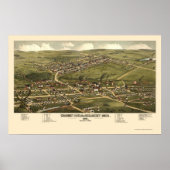 Calumet and Red Jacket, MI Panoramic Map - 1881 Poster (Voorkant)