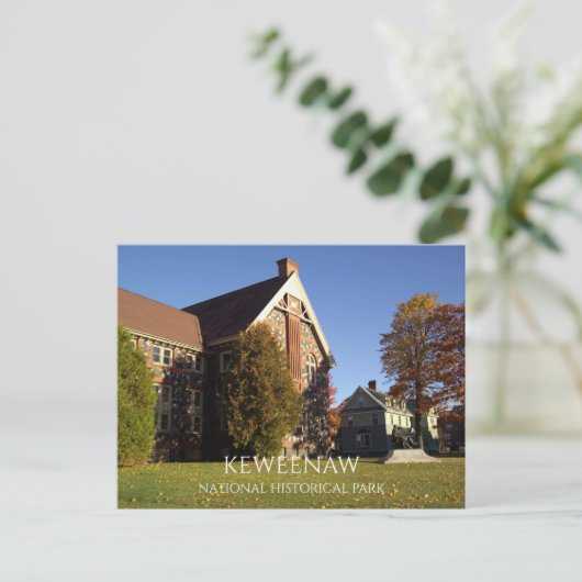 Calumet & Hecla Mining Co. Library, Keweenaw NHP Briefkaart (Staand voorkant)
