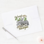 Calumet MI Wildlife Ronde Sticker (Envelop)