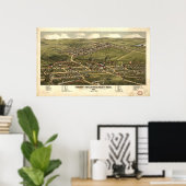 Calumet Michigan 1881 Antiek Panorama Poster (Thuiskantoor)