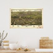 Calumet Michigan 1881 Antiek Panorama Poster (Keuken)