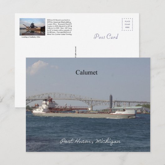Calumet Port Huron-postkaart Briefkaart (Voorkant / Achterkant)
