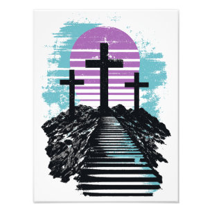Calvarie Golgotha het is voltooid Modern Christeli Foto Afdruk