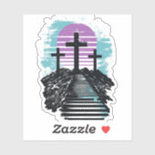 Calvarie Golgotha het is voltooid Modern Christeli Sticker (Vel)