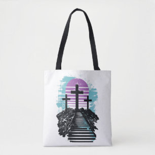 Calvarie Golgotha het is voltooid Modern Christeli Tote Bag