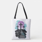 Calvarie Golgotha het is voltooid Modern Christeli Tote Bag (Achterkant)