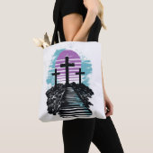 Calvarie Golgotha het is voltooid Modern Christeli Tote Bag (Dichtbij)