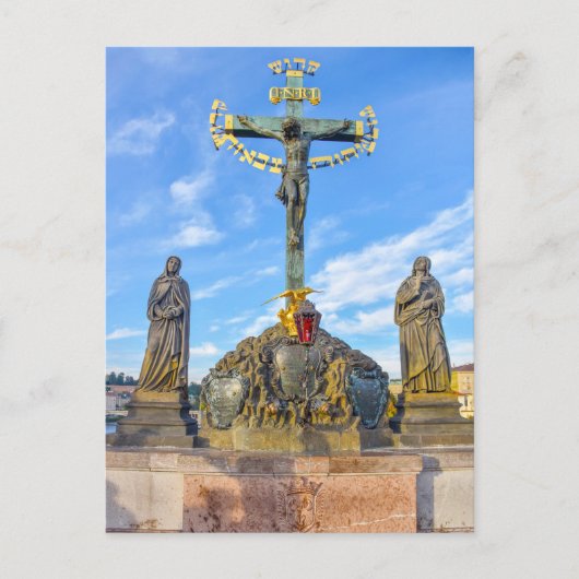 Calvariebeeld, Karelsbrug, Praag Briefkaart (Voorkant)