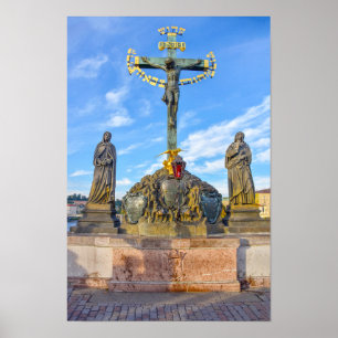 Calvariebeeld, Karelsbrug, Praag Poster