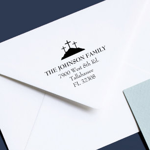 Calvarieberg Eenvoudige Religieuze Familie Retoura Rubberstempel