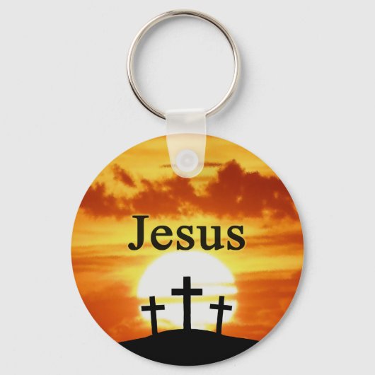 Calvariezonsopgang Jesus sleutelhanger (Voorkant)