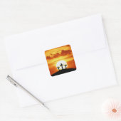 Calvarium Sunrise Vierkante Sticker (Envelop)