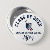 Calvary Baptist School Button Logo Custom Personal (Voorkant /achterkant)