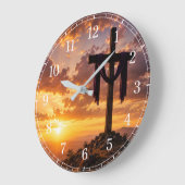 Calvary Cross Wall Clock — Inspirational Design Grote Klok (Hoek)