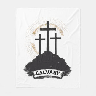 Calvary Hill Jezus Vintage Gravure Faith T-shirt ( Fleece Deken