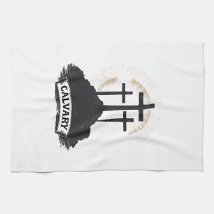 Calvary Hill Jezus Vintage Gravure Faith T-shirt ( Theedoek