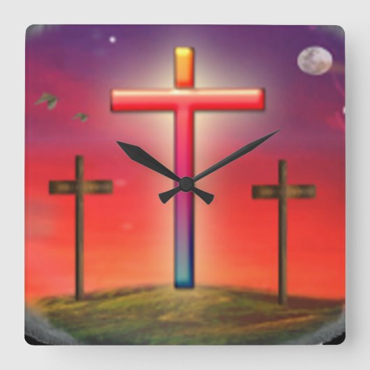 Calvary kunstproducten vierkante klok (Voorkant)