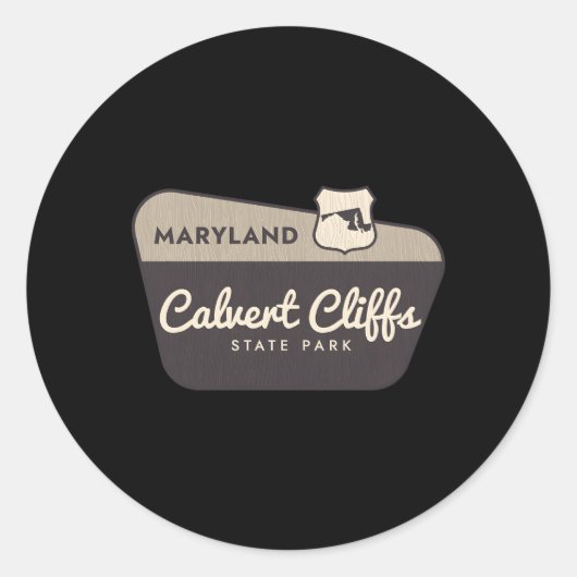 Calvert Cliffs State Park Maryland Welkomstbord Va Ronde Sticker (Voorkant)