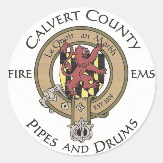 Calvert County Pipes and Drums Sticker - Klein (Voorkant)