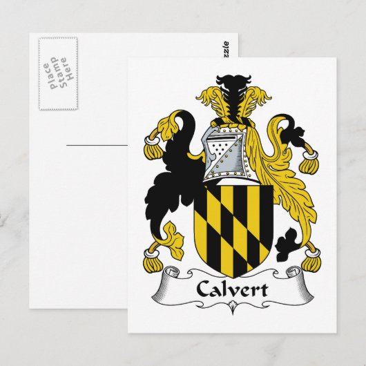 Calvert Family Crest Briefkaart (Voorkant / Achterkant)