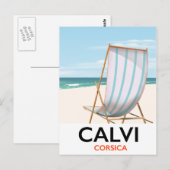 Calvi Corsica Travel poster Briefkaart (Voorkant / Achterkant)