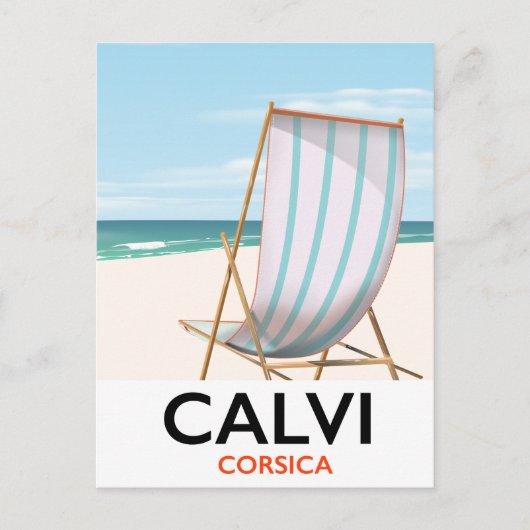 Calvi Corsica Travel poster Briefkaart (Voorkant)