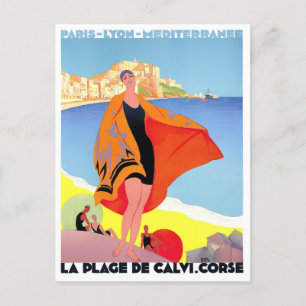 Calvi France vintage-reis Briefkaart