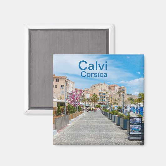 Calvi Promenade in Corsica Frankrijk Souvenir Magneet (Voorkant / Achterkant)