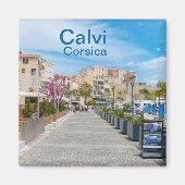 Calvi Promenade in Corsica Frankrijk Souvenir Magneet (Voorkant)