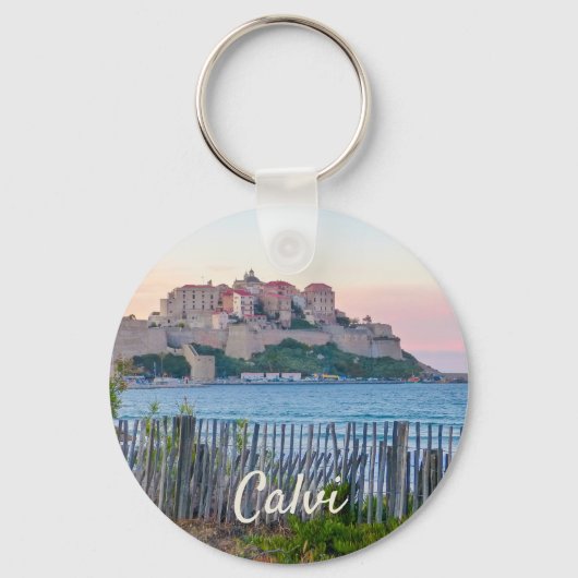 Calvi Sunset Frankrijk Souvenir Sleutelhanger (Voorkant)