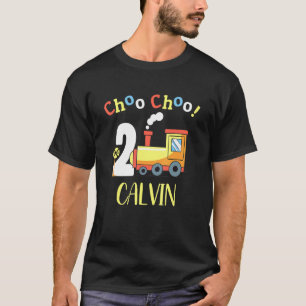 Calvin Choo Choo twee trein 2e verjaardag draaien  T-shirt
