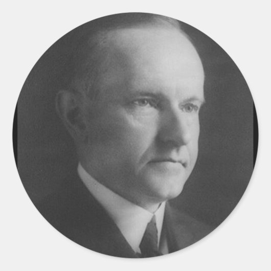 Calvin Coolidge 30 Ronde Sticker (Voorkant)