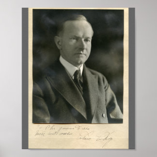 Calvin Coolidge 8x10 ondertekend Poster