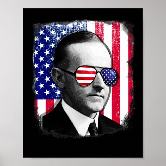 Calvin Coolidge Amerikaanse vlag 4 juli Poster (Voorkant)