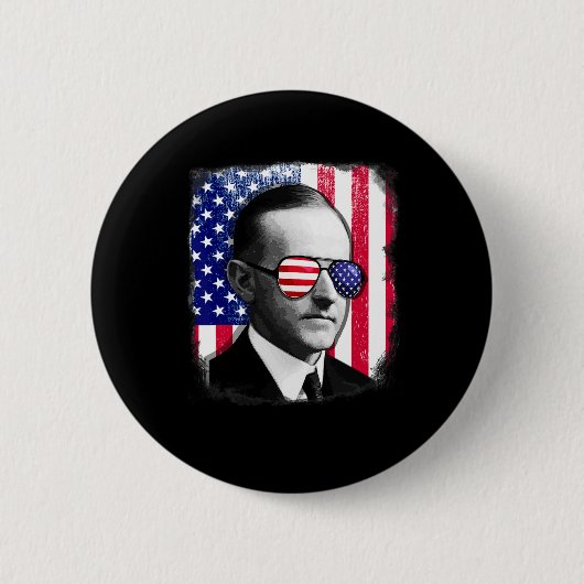 Calvin Coolidge Amerikaanse vlag 4 juli Ronde Button 5,7 Cm (Voorkant)
