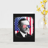 Calvin Coolidge Amerikaanse vlag op 4 juli Kaart (Gele Bloem)