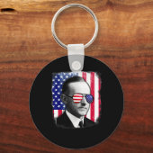 Calvin Coolidge Amerikaanse vlag op 4 juli Sleutelhanger (Voorkant)