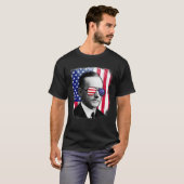 Calvin Coolidge Amerikaanse vlag op 4 juli T-shirt (Voorkant volledig)