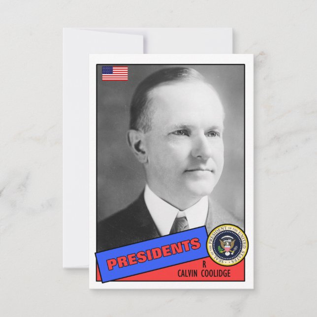 Calvin Coolidge Baseball Card (Voorkant)