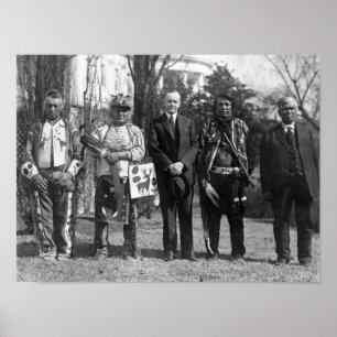 Calvin Coolidge met Osage Indians Foto Poster