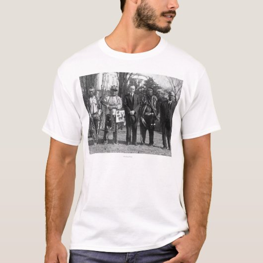 Calvin Coolidge met Osage Indians Foto T-shirt (Voorkant)