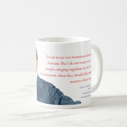 Calvin Coolidge Mok #1 "Sociale programma's" (Voorkant rechts)