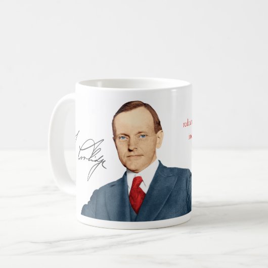 Calvin Coolidge Mok #6 "Welvaart" (Voorkant links)