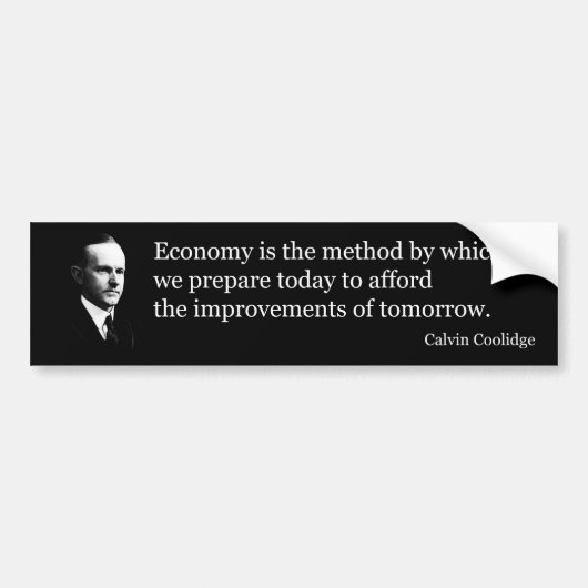 Calvin Coolidge over economie Bumpersticker (Voorkant)