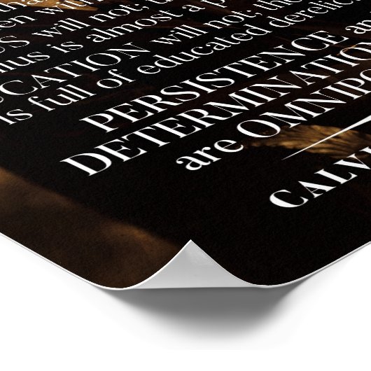 Calvin Coolidge "Persistentie" Citaat 1 Poster (Hoek)