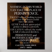 Calvin Coolidge "Persistentie" Citaat 1 Poster (Voorkant)
