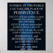 Calvin Coolidge "Persistentie"-citaat Poster (Voorkant)