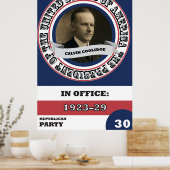 Calvin Coolidge Presidentieel Historisch Retro Poster (Keuken)