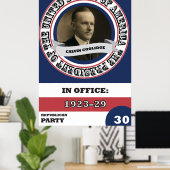 Calvin Coolidge Presidentieel Historisch Retro Poster (Thuiskantoor)
