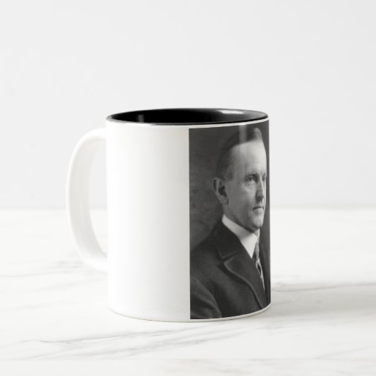 Calvin Coolidge Tweekleurige Koffiemok (Voorkant links)